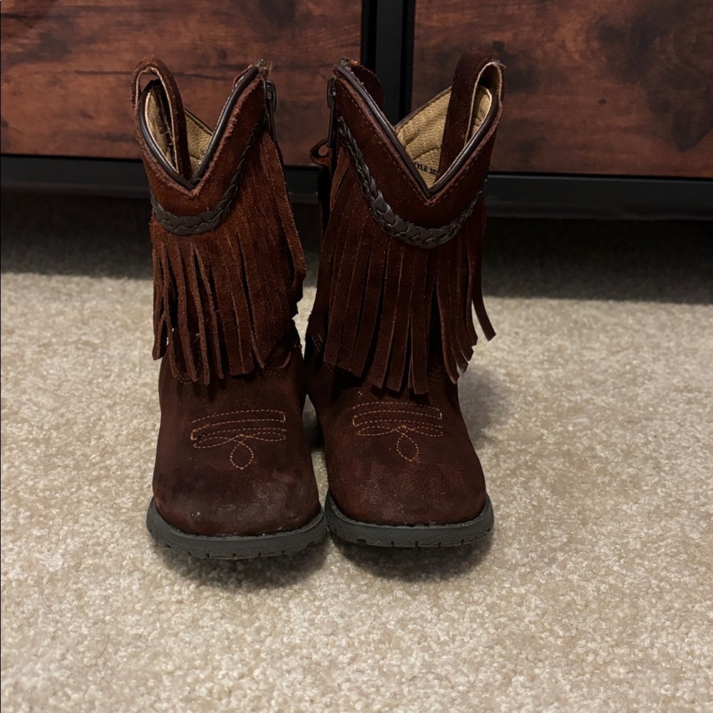 Minnetonka Kids Fringe Boots - Rich Brown